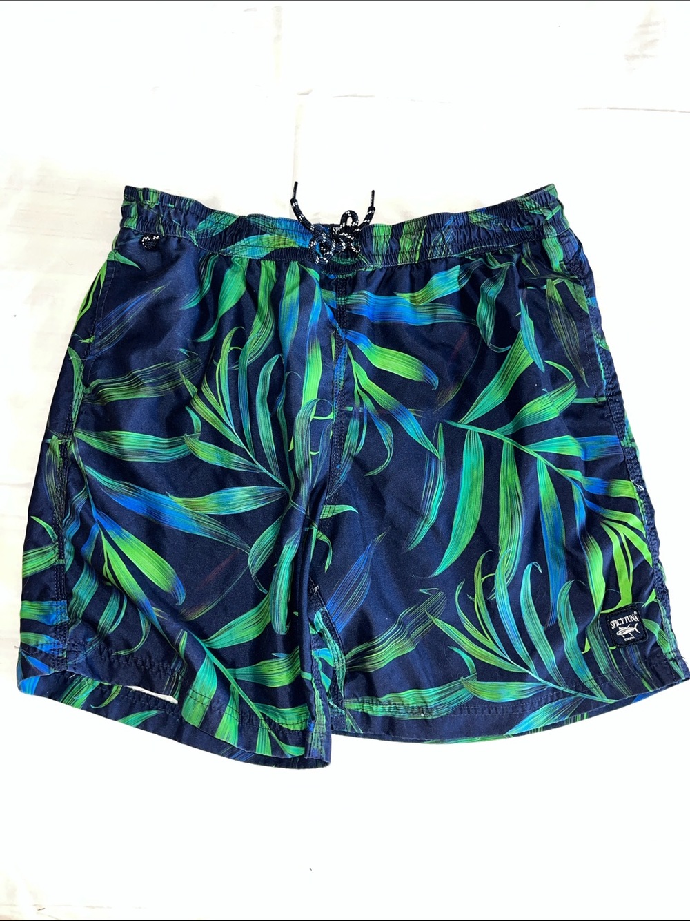 Spicy Tuna Men's Tropical Navy Leaf Swim Trunks XL